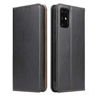 For Galaxy S20 Fierre Shann PU Genuine Leather Texture Horizontal Flip Leather Case with Holder & Card Slots & Wallet(Black) - 1