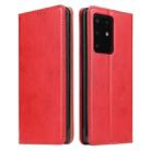 For Galaxy S20 Ultra Fierre Shann PU Genuine Leather Texture Horizontal Flip Leather Case with Holder & Card Slots & Wallet(Red) - 1