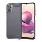 For Xiaomi Redmi Note 11SE 4G Brushed Texture Carbon Fiber Shockproof TPU Phone Case(Grey) - 1