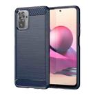 For Xiaomi Redmi Note 11SE 4G Brushed Texture Carbon Fiber Shockproof TPU Phone Case(Navy Blue) - 1