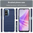 For OPPO A77 4G Brushed Texture Carbon Fiber Shockproof TPU Phone Case(Navy Blue) - 2