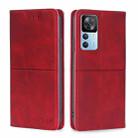 For Xiaomi Redmi K50 Ultra/Xiaomi 12T/Xiaomi 12T Pro Cow Texture Magnetic Horizontal Flip Leather Phone Case(Red) - 1