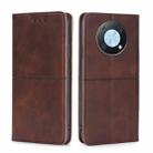 For Huawei nova Y90 4G Cow Texture Magnetic Horizontal Flip Leather Phone Case(Dark Brown) - 1