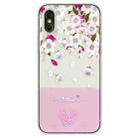 For iPhone X / XS Bronzing Butterfly Flower TPU Phone Case(Peach Blossoms) - 1