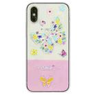 For iPhone X / XS Bronzing Butterfly Flower TPU Phone Case(Colorful Butterfly) - 1