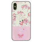 For iPhone X / XS Bronzing Butterfly Flower TPU Phone Case(Peony) - 1