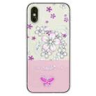 For iPhone X / XS Bronzing Butterfly Flower TPU Phone Case(Cherry Blossoms) - 1