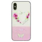 For iPhone X / XS Bronzing Butterfly Flower TPU Phone Case(Rose Heart) - 1