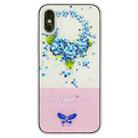 For iPhone XS Max Bronzing Butterfly Flower TPU Phone Case(Hydrangea) - 1