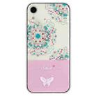 For iPhone XR Bronzing Butterfly Flower TPU Phone Case(Peacock Flower) - 1