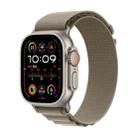 Nylon Loop Watch Band For Apple Watch Ultra & Ultra 2 49mm / Series 9&8&7 45mm / SE 2&6&SE&5&4 44mm(Olive) - 1