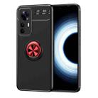 For Xiaomi Redmi K50 Ultra / 12T / 12T Pro Metal Ring Holder TPU Phone Case(Black+Red) - 1