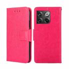 For OnePlus Ace Pro 5G Crystal Texture Horizontal Flip Leather Phone Case(Rose Red) - 1