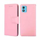 For TCL 305i Crystal Texture Horizontal Flip Leather Phone Case(Pink) - 1