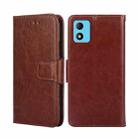 For TCL 305i Crystal Texture Horizontal Flip Leather Phone Case(Brown) - 1