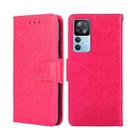 For Xiaomi Redmi K50 Ultra/Xiaomi 12T/Xiaomi 12T Pro Crystal Texture Horizontal Flip Leather Phone Case(Rose Red) - 1