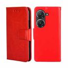 For Asus Zenfone 9 Crystal Texture Horizontal Flip Leather Phone Case(Red) - 1