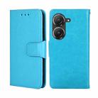 For Asus Zenfone 9 Crystal Texture Horizontal Flip Leather Phone Case(Light Blue) - 1
