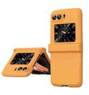 For Motorola Moto Razr 2022 Skin Feel Macaron Three-piece Set Hinge Phone Case(Orange) - 1