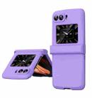 For Motorola Moto Razr 2022 Skin Feel Macaron Three-piece Set Hinge Phone Case(Purple) - 1