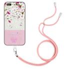 Bronzing Butterfly Flower TPU Phone Case with Lanyard For iPhone 8 Plus / 7 Plus(Peach Blossoms) - 1