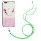 Bronzing Butterfly Flower TPU Phone Case with Lanyard For iPhone 8 Plus / 7 Plus(Rose Heart) - 1
