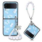 For Samsung Galaxy Z Flip3 5G TPU Shockproof Folding Protective Phone Case with Bracelet(Blue Butterfly) - 1