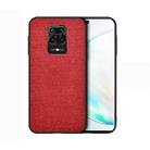 For Xiaomi Redmi Note 9 Pro Shockproof Cloth Texture PC + TPU Protective Case(Red) - 1