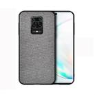 For Xiaomi Redmi Note 9 Pro Shockproof Cloth Texture PC + TPU Protective Case(Grey) - 1