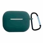 Earphone Silicone Protective Case with Buckle For AirPods Pro 2(Dark Green) - 1