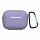 Earphone Silicone Protective Case with Buckle For AirPods Pro 2(Lavender Purple) - 1