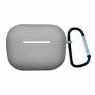 Earphone Silicone Protective Case with Buckle For AirPods Pro 2(Grey) - 1