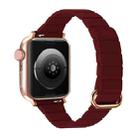 Reverse Buckle Magnetic Watch Band For Apple Watch Series 8&7 45mm / SE 2&6&SE&5&4 44mm(7# Wine Red) - 1