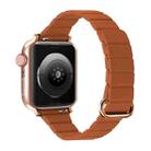 Reverse Buckle Magnetic Watch Band For Apple Watch Series 8&7 45mm / SE 2&6&SE&5&4 44mm(6# Golden Brown) - 1