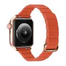 Reverse Buckle Magnetic Watch Band For Apple Watch Series 8&7 45mm / SE 2&6&SE&5&4 44mm(5# Orange) - 1