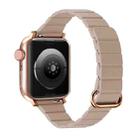 Reverse Buckle Magnetic Watch Band For Apple Watch Series 8&7 45mm / SE 2&6&SE&5&4 44mm(3# Khaki) - 1