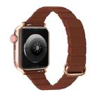 Reverse Buckle Magnetic Watch Band For Apple Watch Series 8&7 41mm / SE 2&6&SE&5&4 40mm(2# Saddle Brown) - 1