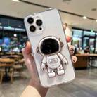 For iPhone 11 Plating Astronaut Holder TPU Phone Case (Transparent White) - 1