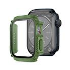 Screen Tempered Glass Film Armor Waterproof Watch Case For Apple Watch Series 8&7 45mm(Army Green) - 1