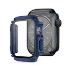 Screen Tempered Glass Film Armor Waterproof Watch Case For Apple Watch Series 8&7 45mm(Midnight Blue) - 1