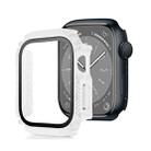 Screen Tempered Glass Film Armor Waterproof Watch Case For Apple Watch Series 8&7 41mm(White) - 1