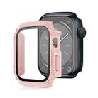 Screen Tempered Glass Film Armor Waterproof Watch Case For Apple Watch Series 8&7 41mm(Pink) - 1