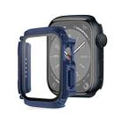 Screen Tempered Glass Film Armor Waterproof Watch Case For Apple Watch Series 8&7 41mm(Midnight Blue) - 1