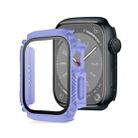 Screen Tempered Glass Film Armor Waterproof Watch Case For Apple Watch Series 8&7 41mm(Purple) - 1