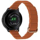 For Samsung Galaxy Watch5 20mm Magnetic Buckle Leather Watch Band(Rose Gold+Golden Brown) - 1