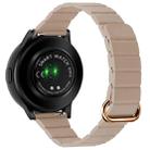 For Samsung Galaxy Watch5 20mm Magnetic Buckle Leather Watch Band(Rose Gold+Khaki) - 1