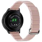 For Samsung Galaxy Watch5 20mm Magnetic Buckle Leather Watch Band(Silver+Pink) - 1