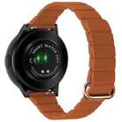 For Samsung Galaxy Watch3 45mm 22mm Magnetic Buckle Leather Watch Band(Rose Gold+Golden Brown) - 1