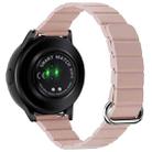 For Samsung Galaxy Watch3 45mm 22mm Magnetic Buckle Leather Watch Band(Silver+Pink) - 1