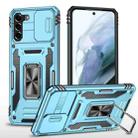 For Samsung Galaxy S22 5G Armor PC + TPU Camera Shield Phone Case(Light Blue) - 1
